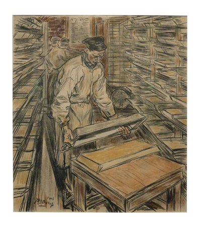 Kitchen Room 1 of 12 Lithographs by Toorop on Candle Making by Jan Toorop